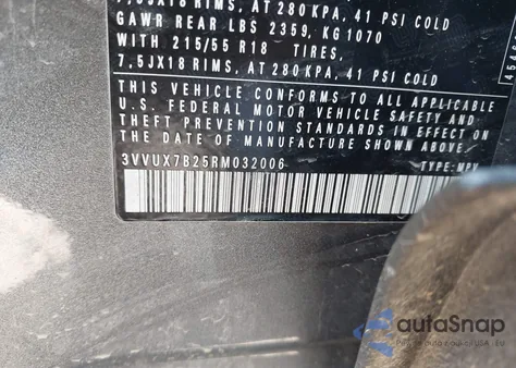 2024 Volkswagen Taos 1.5T Se z USA, uszkodzony, nr VIN 3VVUX7B25RM032006